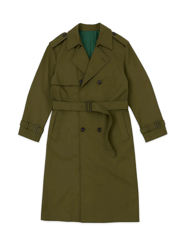 Men's Olive Trench Coat - Leon | Éclectique